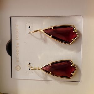 Kendra Scott Gold and Red Earrings